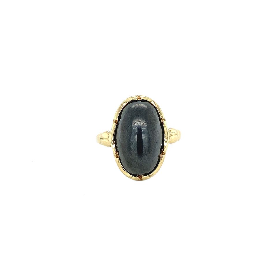 Vintage 14K Gold Ring with Hematite