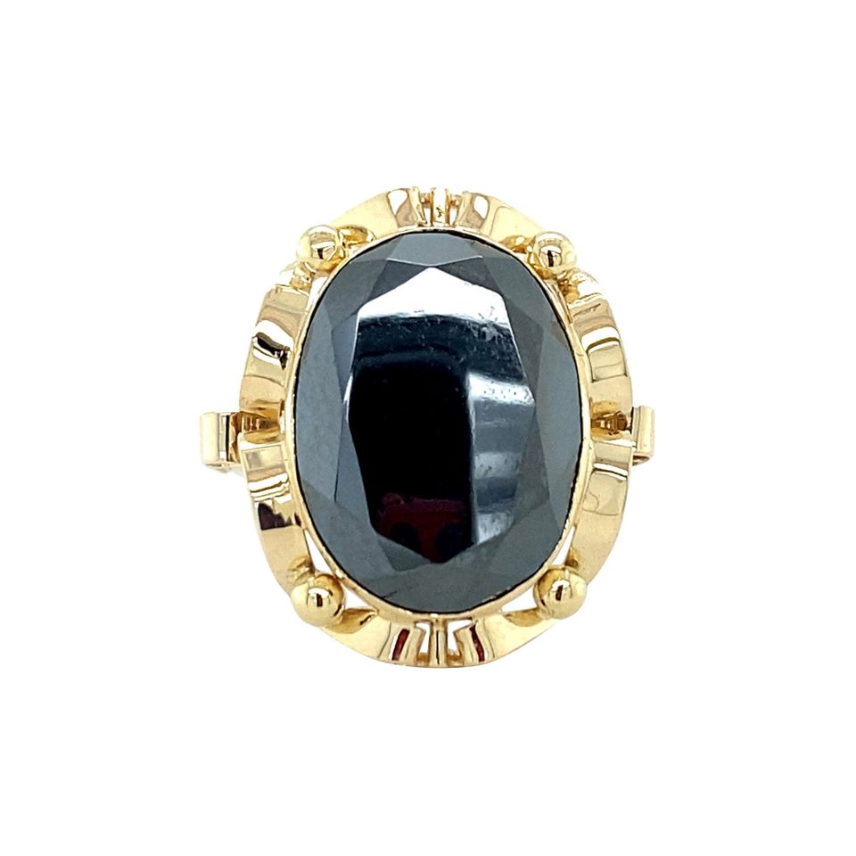 Vintage 14K Gold Ring with Hematite