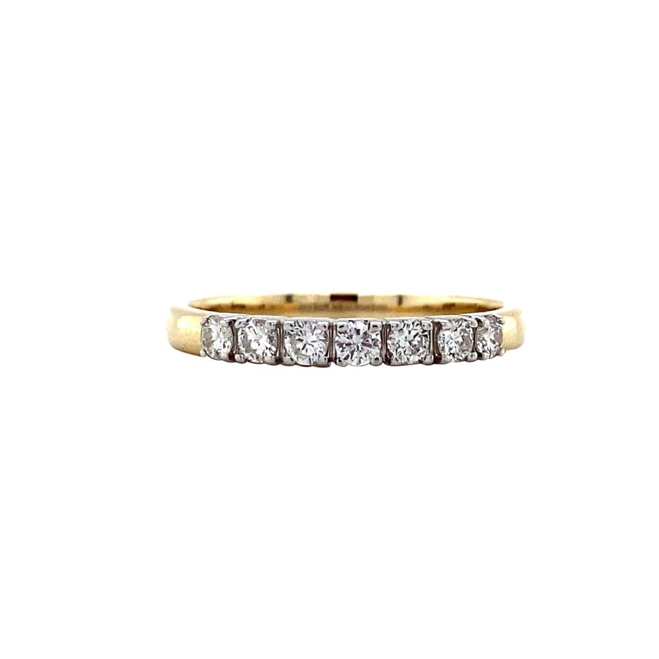 Vintage 14K Gold Half Eternity Ring with Diamond