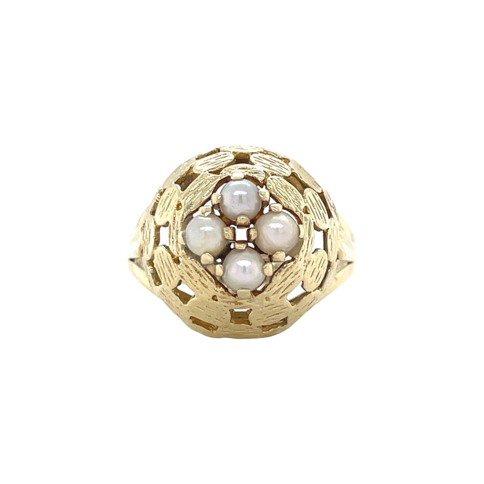 Vintage 14K Gold Ring with Pearl