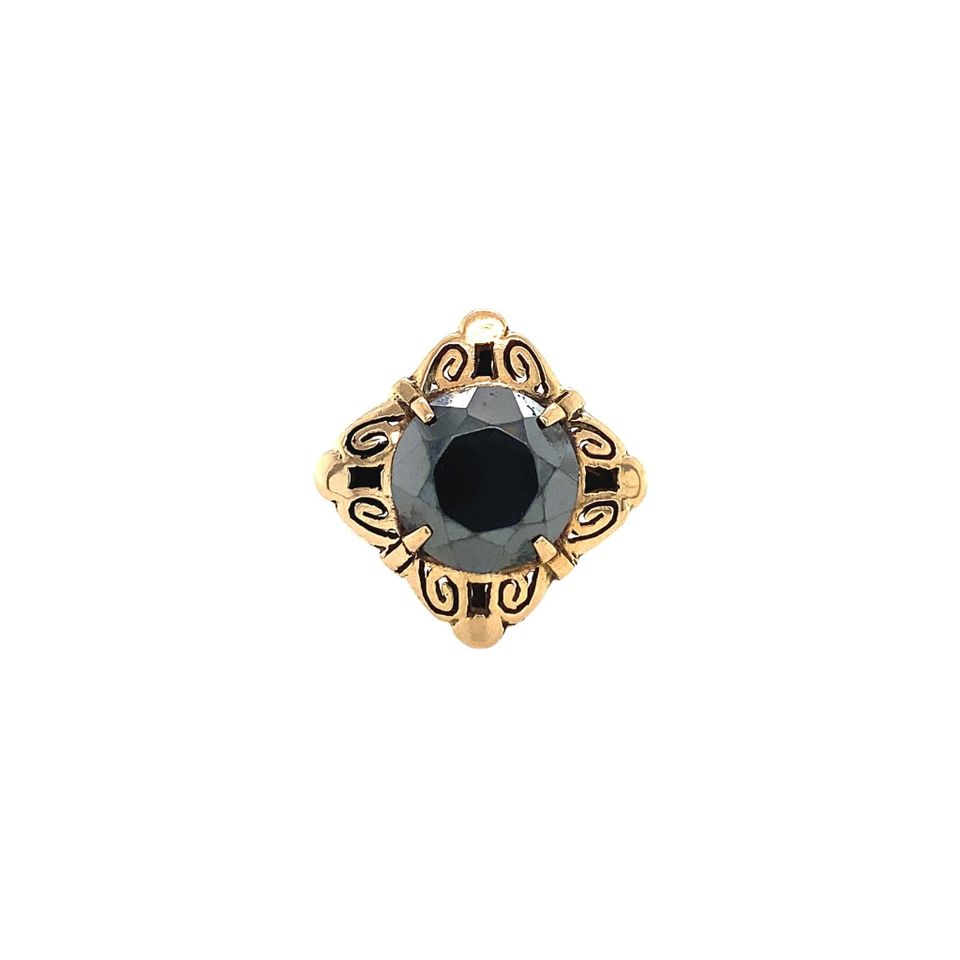 Vintage 14K Gold Ring with Hematite