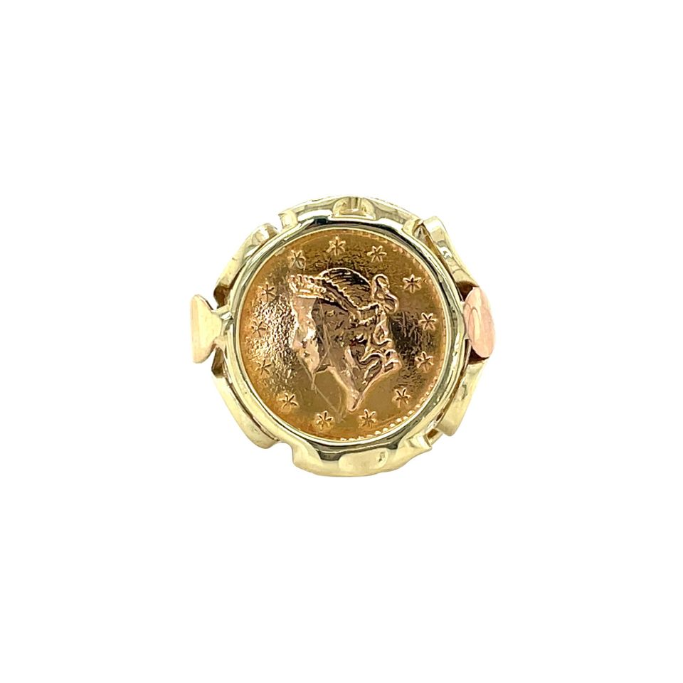Vintage 14K Gold Coin Ring