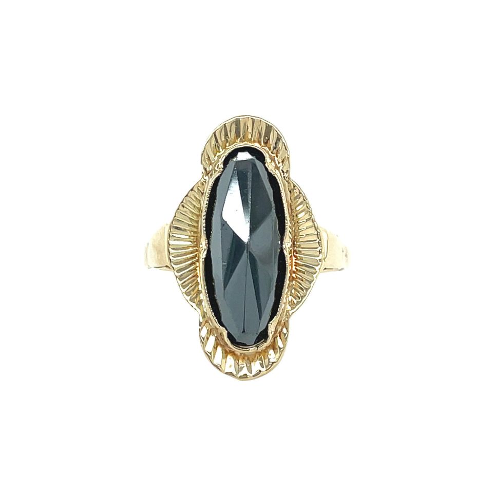 Vintage 14K Gold Ring with Hematite