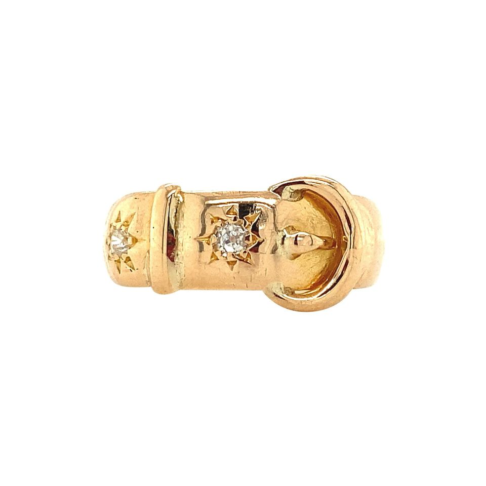 Vintage 18K Gold Ring with Diamond