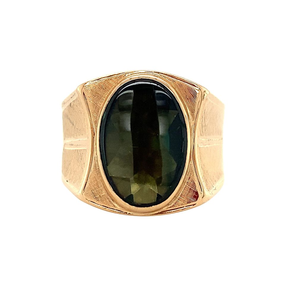 Vintage 14K Gold Ring with Green Spinel