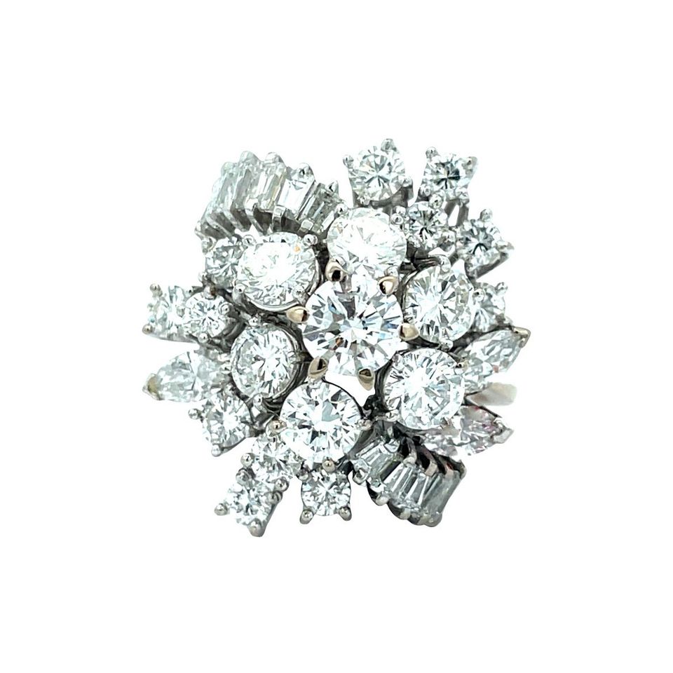 Vintage 14K White Gold Ring with Diamond