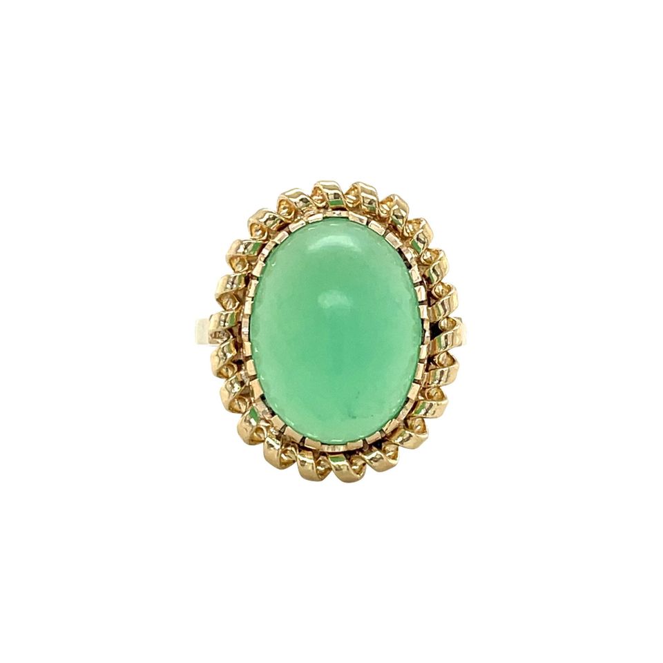 Vintage 14K Gold Ring with Chrysoprase
