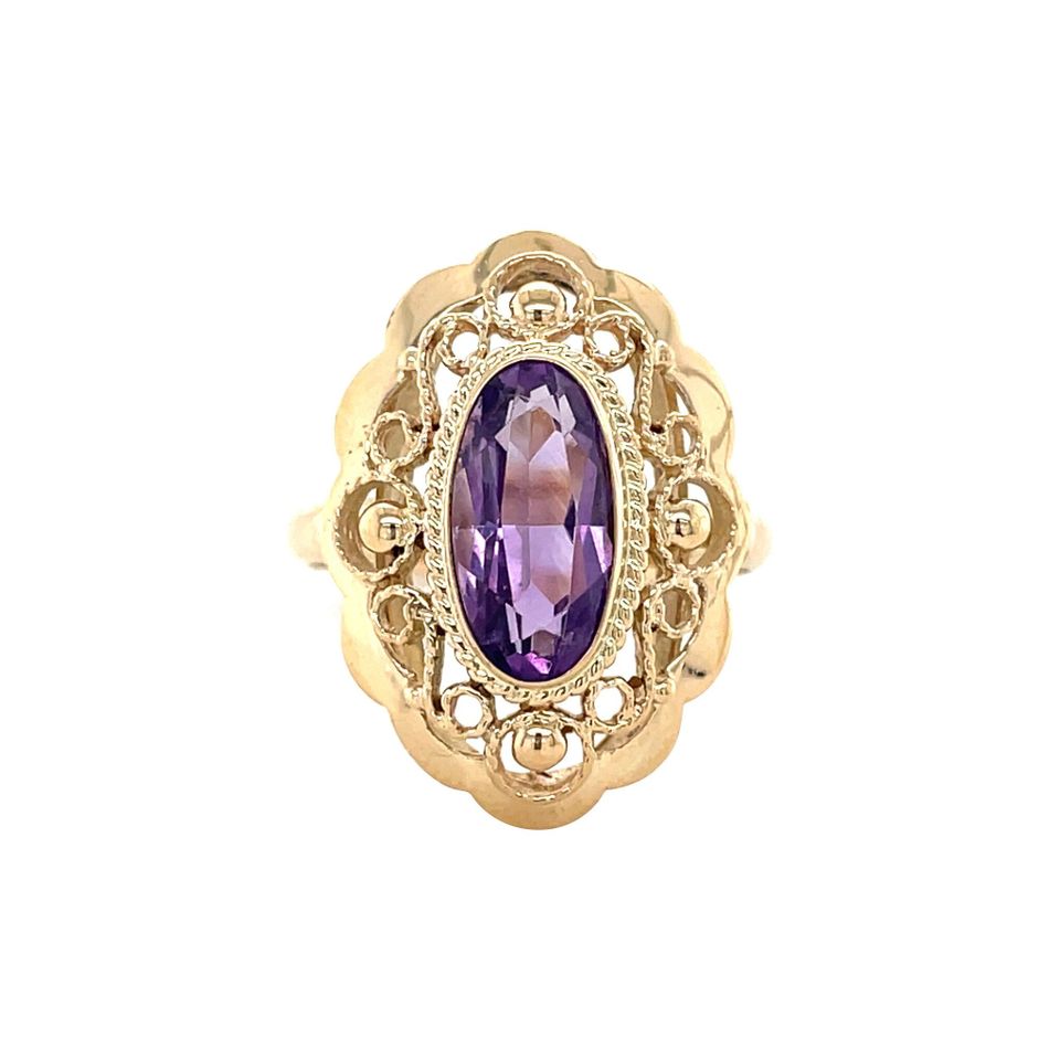 Vintage 14K Gold Ring with Amethyst
