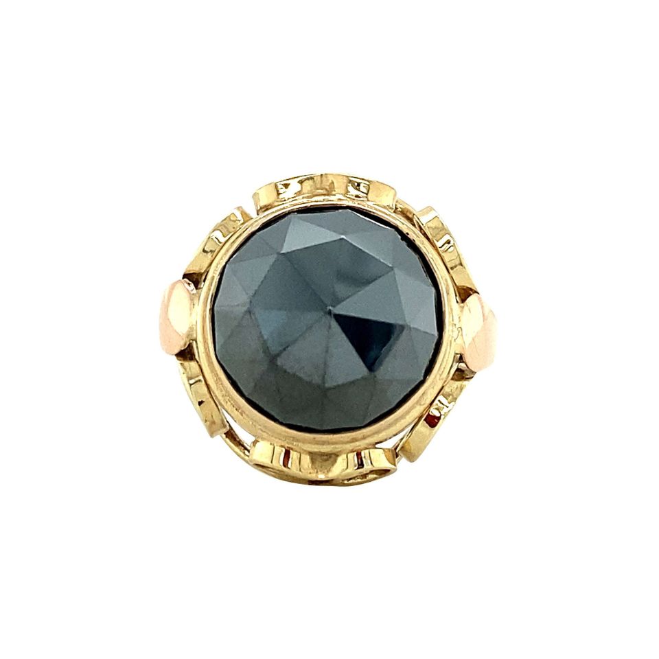Vintage 14K Gold Ring with Hematite