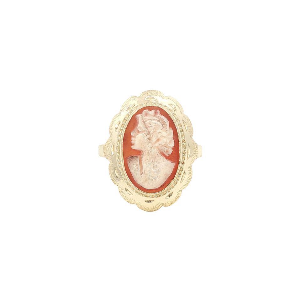 Vintage 14K Gold Ring with Cameo