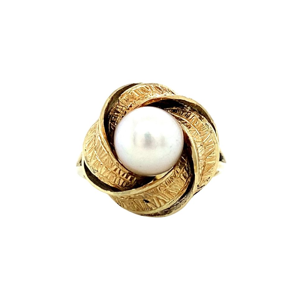 Vintage 14K Gold Ring with Pearl