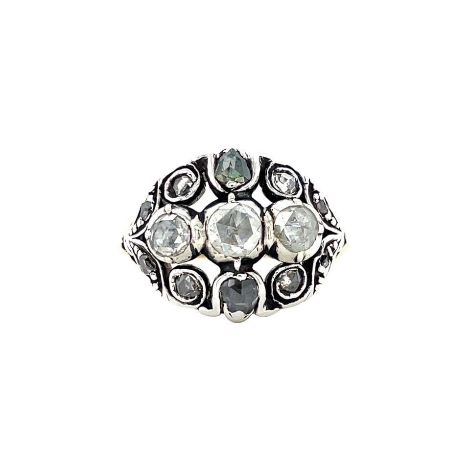 Vintage 14K Gold Ring with Rose Cut Diamond