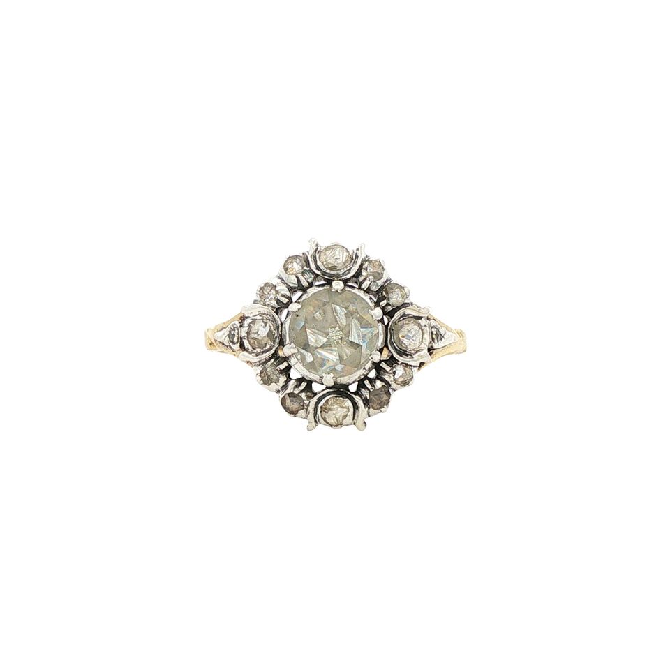 Vintage 14K Gold Ring with Rose Cut Diamond