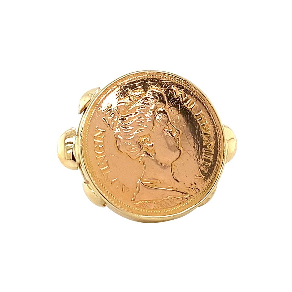 Vintage 14K Gold Coin Ring