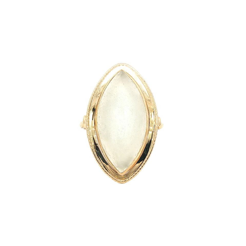 Vintage 14K Gold Ring with Kattenoog Moonstone