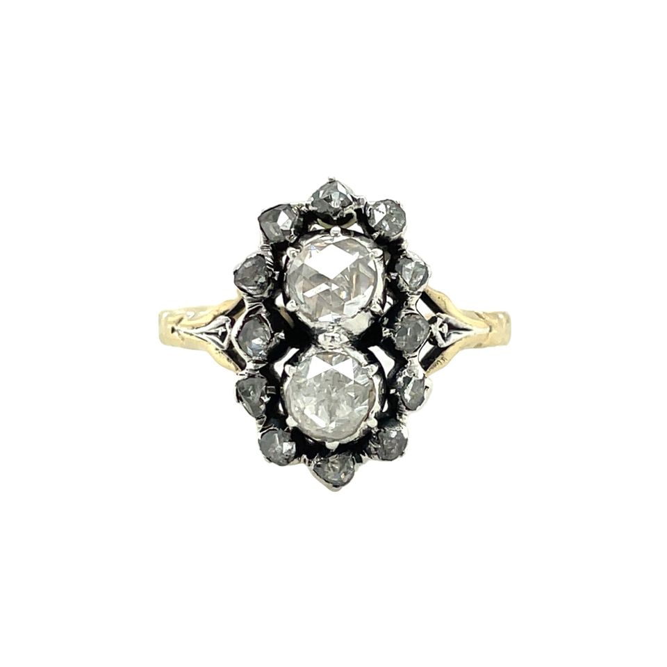 Vintage 9K Gold Ring with Rose Cut Diamond