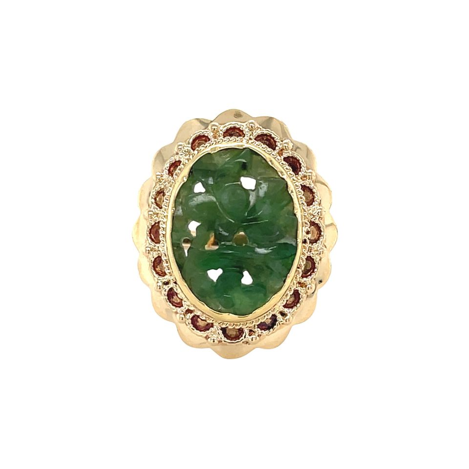 Vintage 14K Gold Ring with Jade