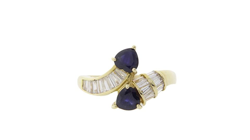 Vintage 14K Gold Ring with Sapphire Diamond *Nieuw