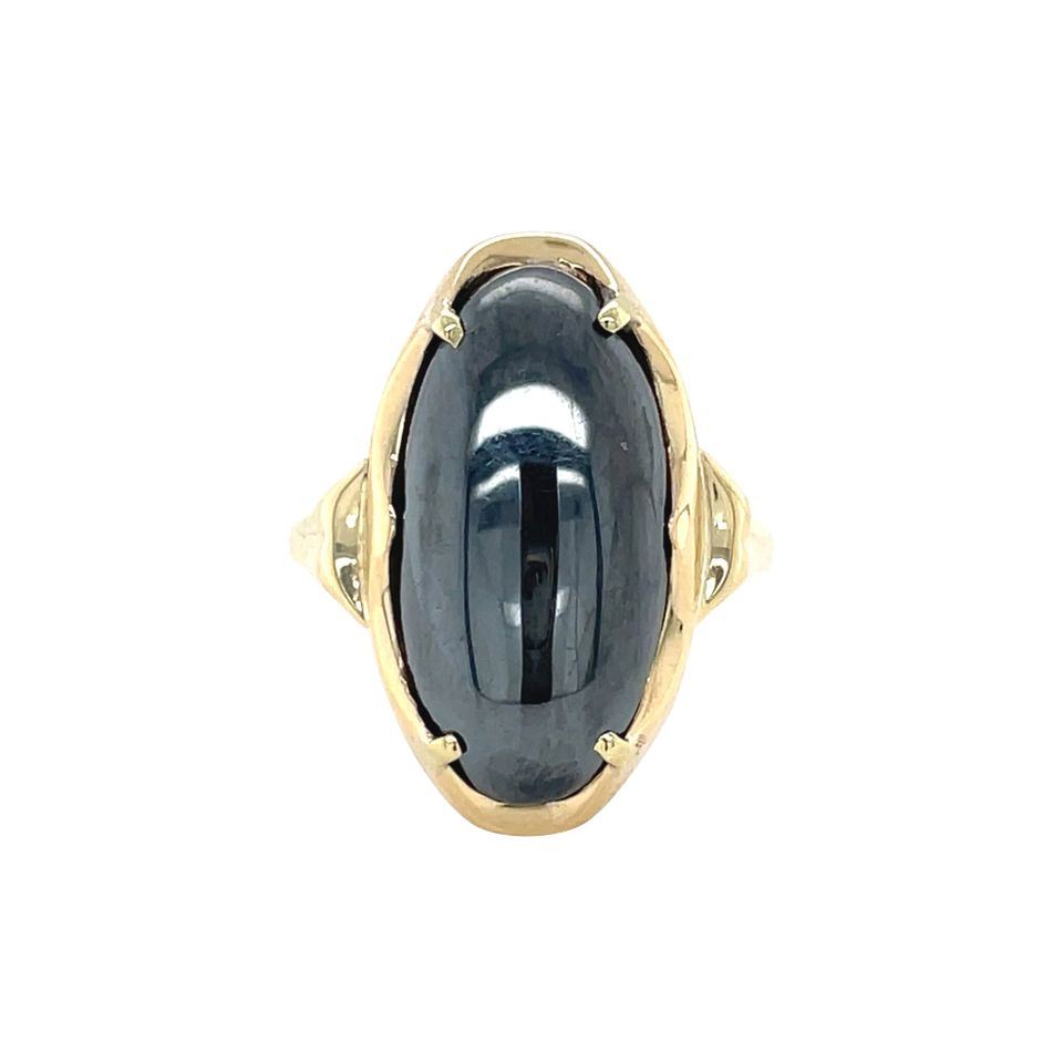 Vintage 14K Gold Ring with Hematite