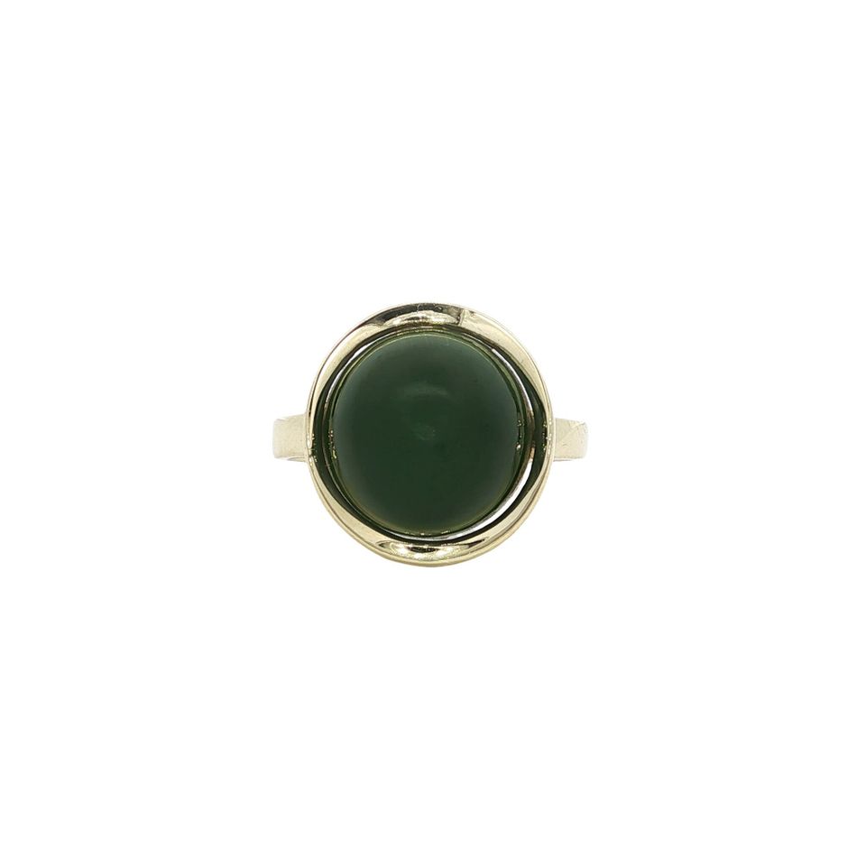 Vintage 14K Gold Ring with Nephrite Jade