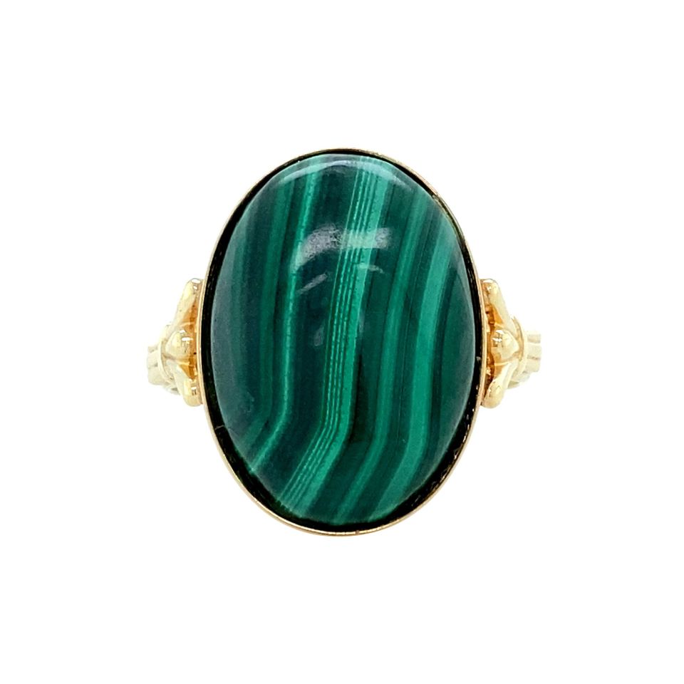 Vintage 14K Gold Ring with Malachite
