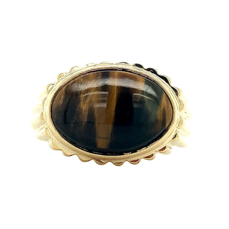Vintage 9K Gold Ring with Tiger's Eye