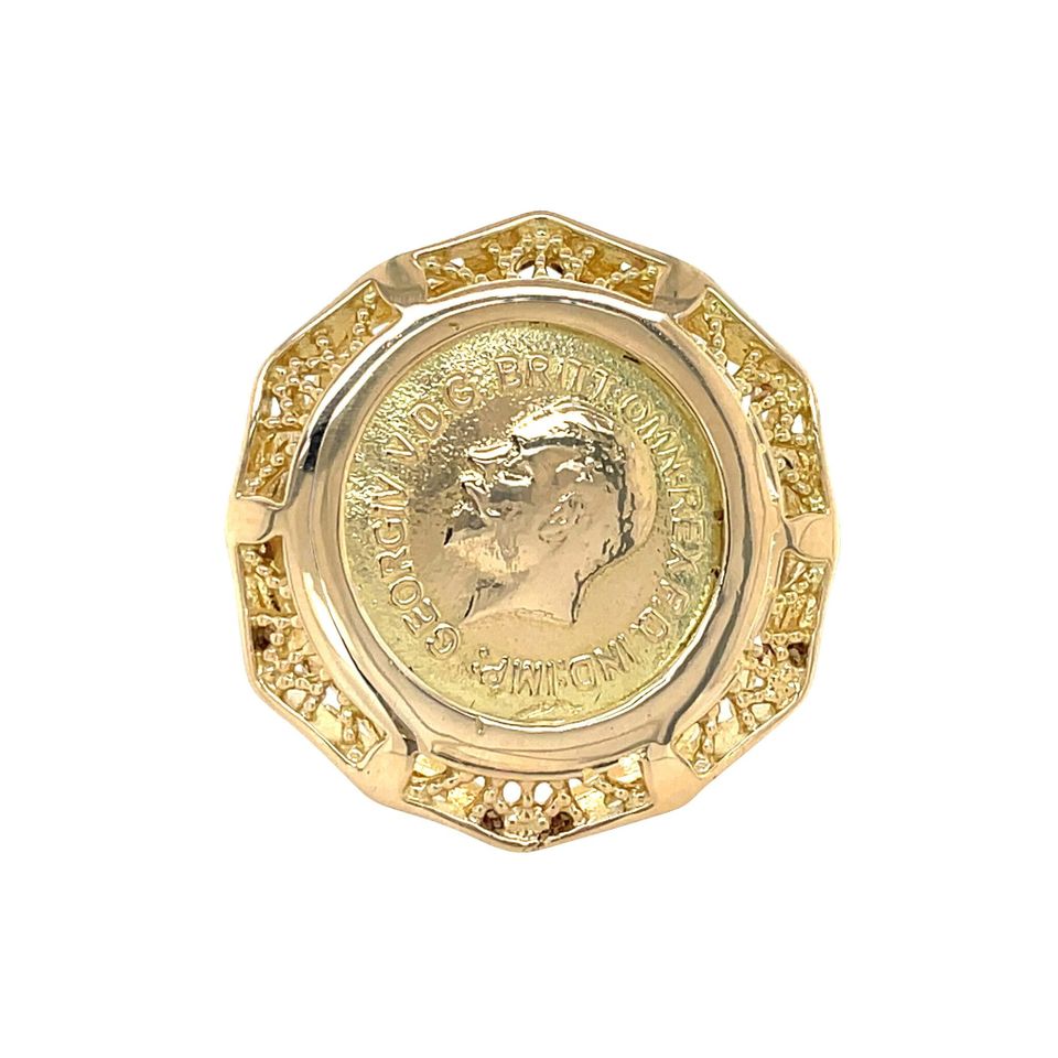 Vintage 14K Gold Coin Ring