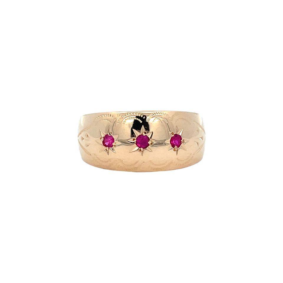 Vintage 18K Rose Gold Ring with Ruby