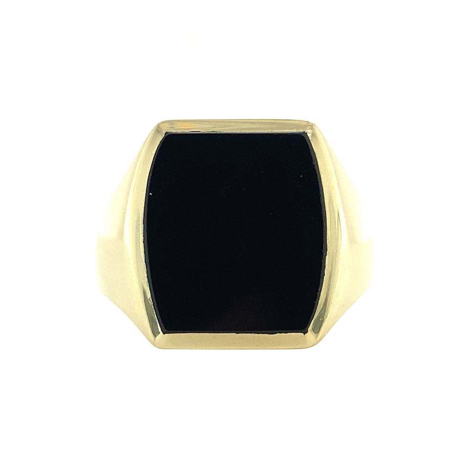 Vintage 14K Gold Signet Ring with Onyx