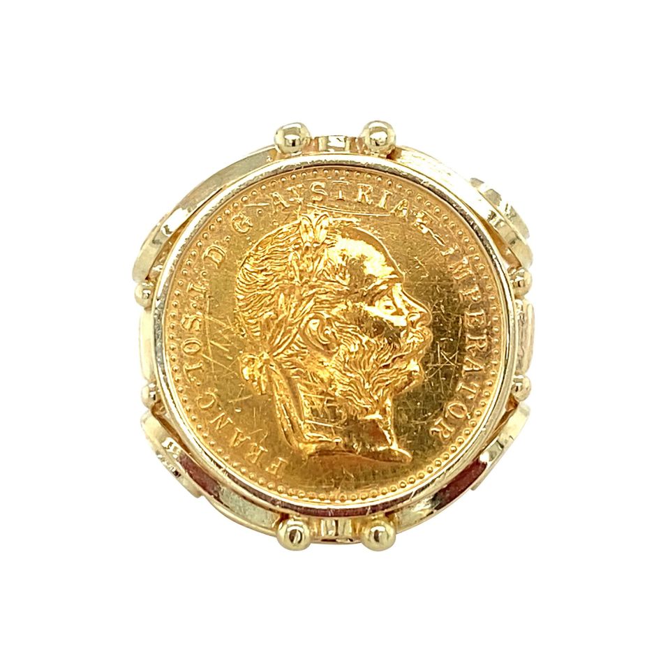 Vintage 14K Gold Coin Ring