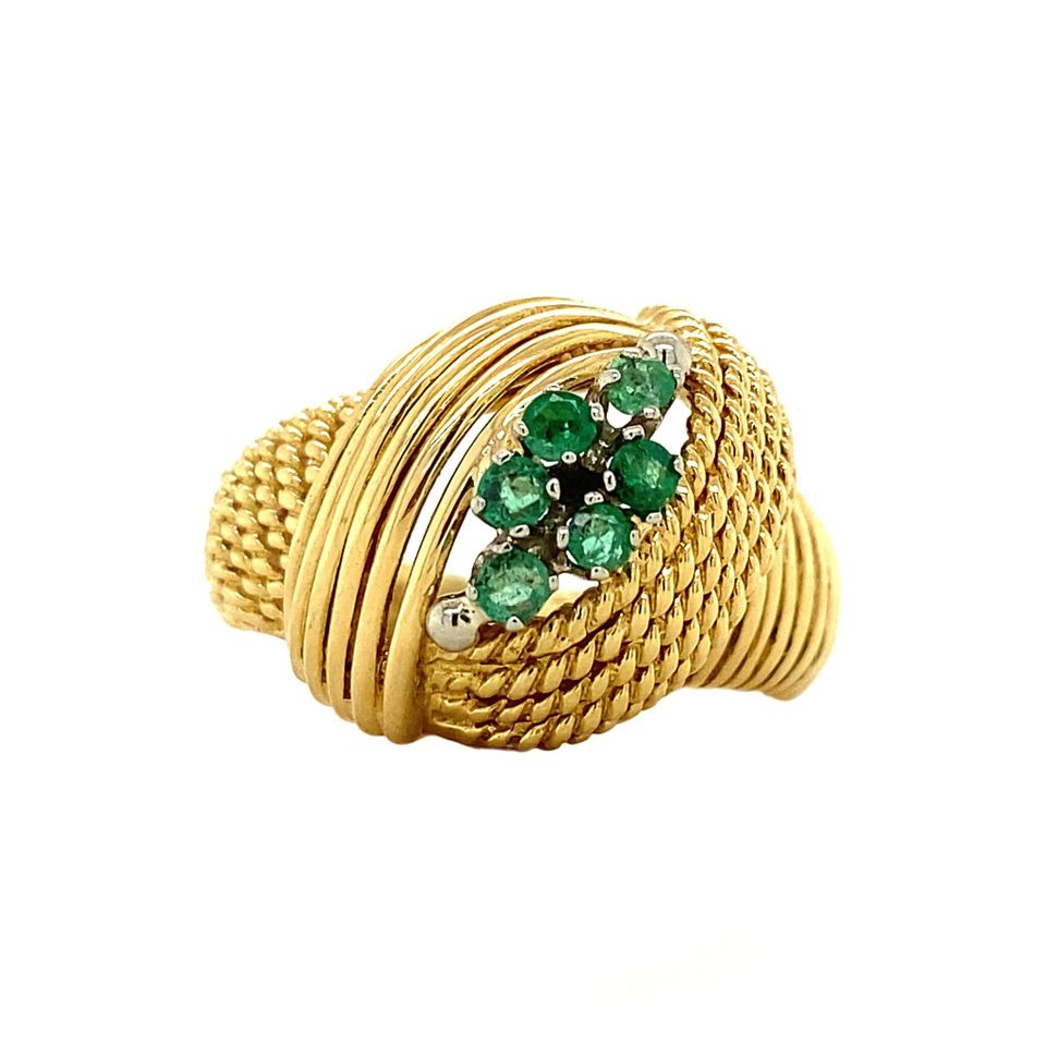 Vintage 18K Gold Ring with Emerald
