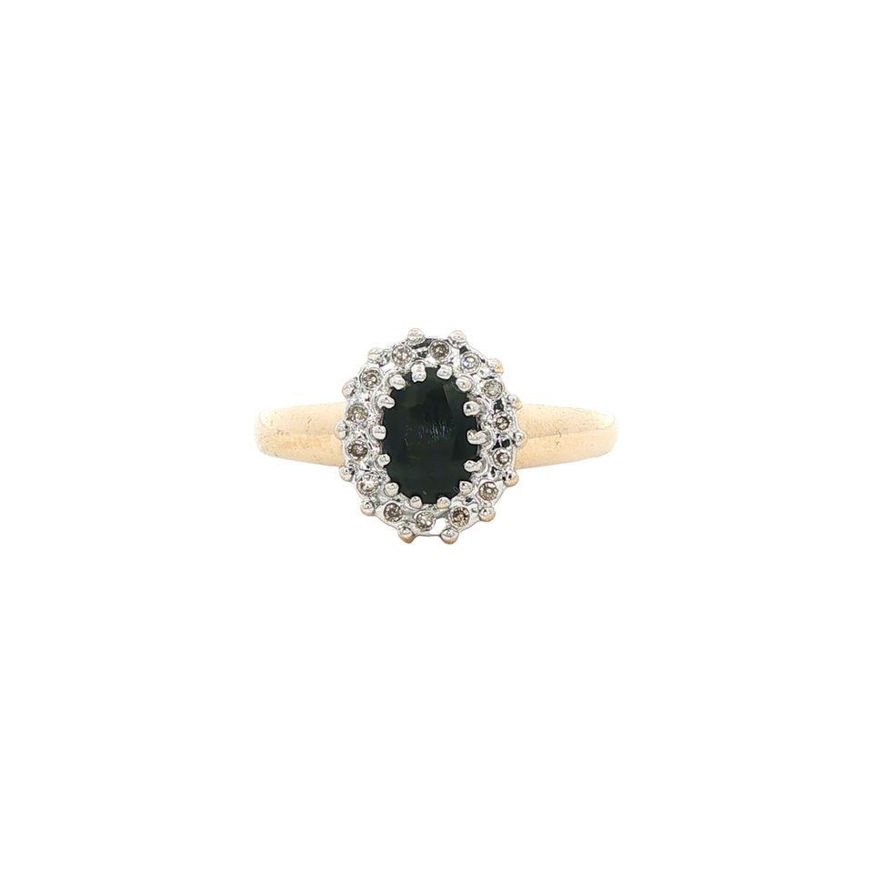 Vintage 14K Gold Ring with Sapphire and Diamond