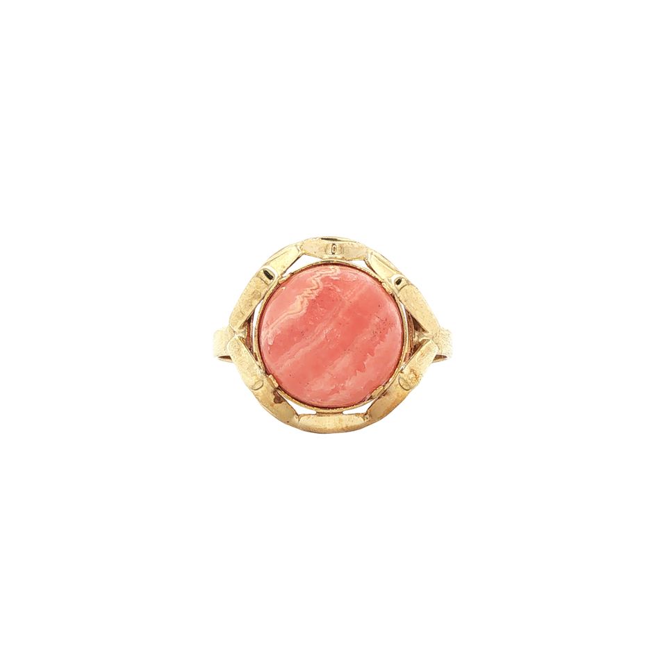 Vintage 9K Gold Ring with Rhodochrosite