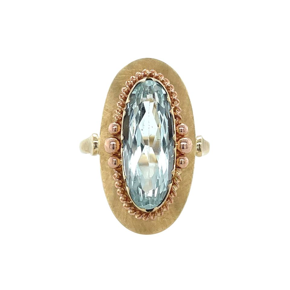Vintage 14K Gold Ring with Aquamarine