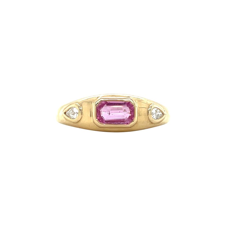 Vintage 14K Gold Ring with Sapphire and Diamond