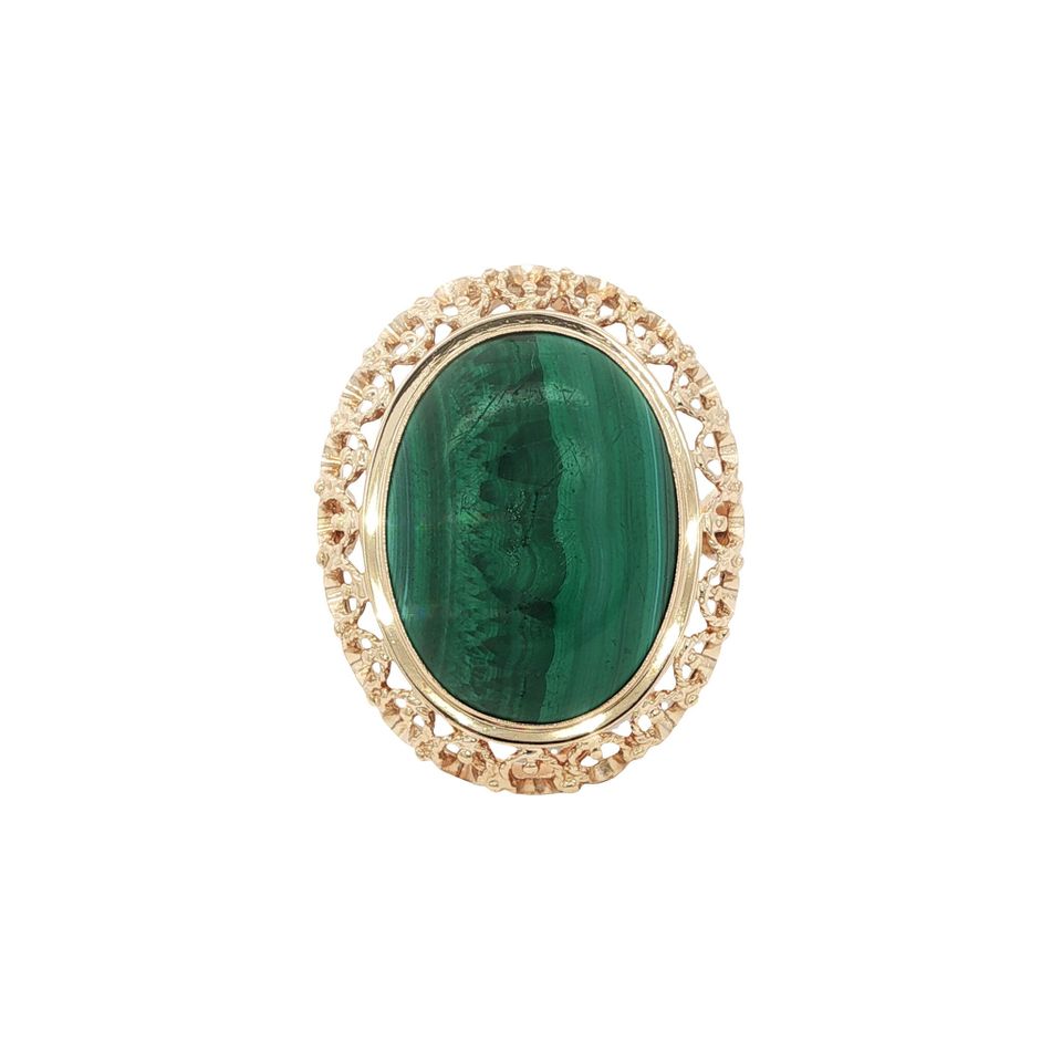 Vintage 14K Gold Ring with Malachite