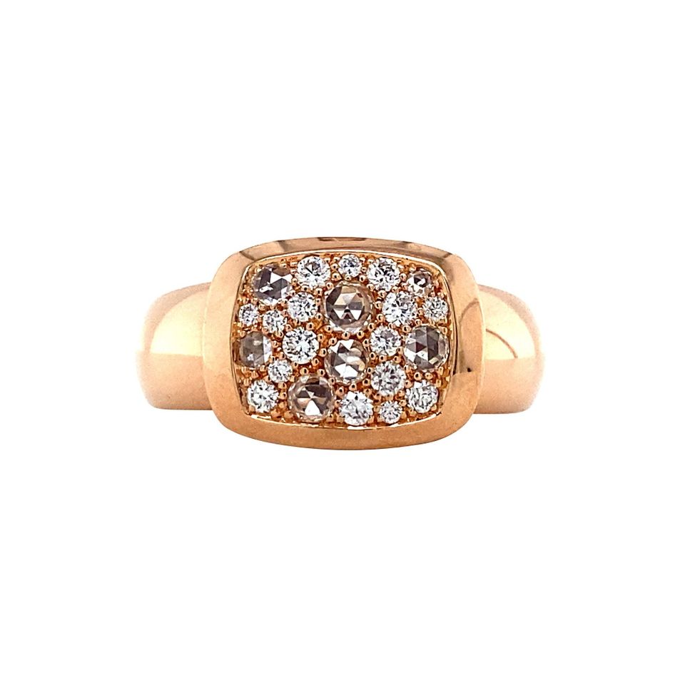 Vintage 18K Rose Gold Ring with Diamond