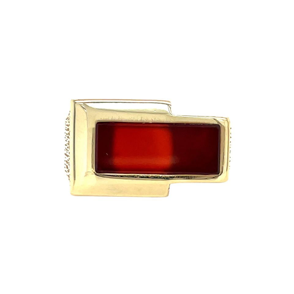 Vintage 14K Gold Signet Ring with Carnelian