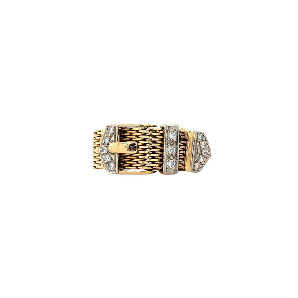 Vintage 18K Gold Riem Ring with Diamond