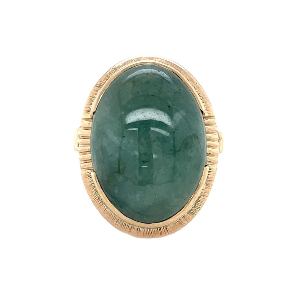 Vintage 10K Gold Ring with Jade