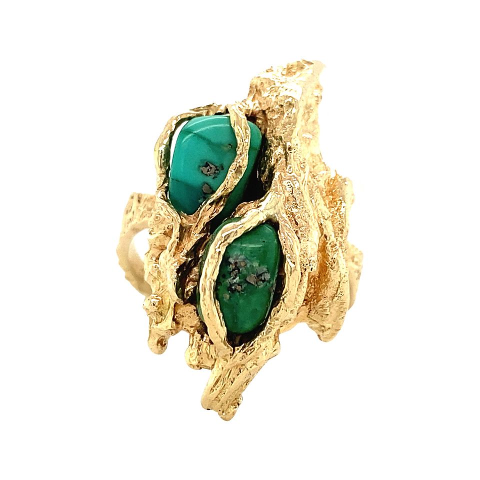 Vintage 14K Gold Ring with Turquoise