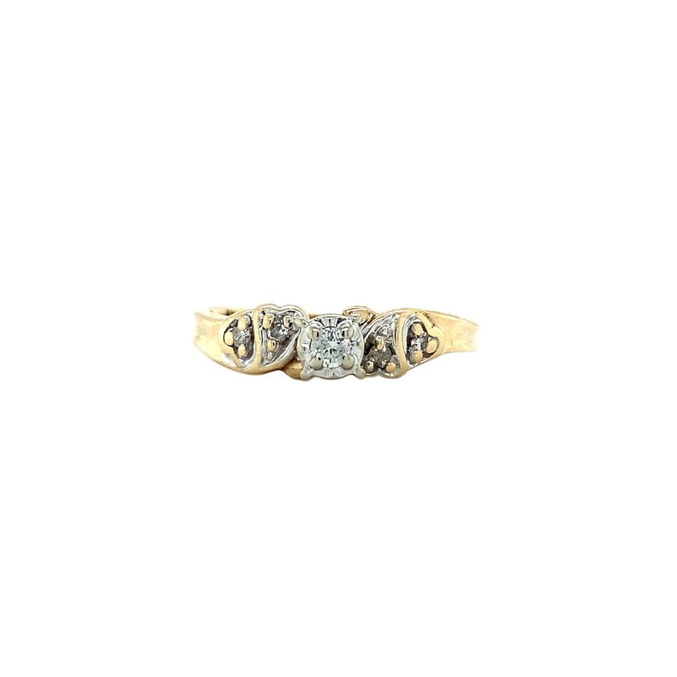 Vintage Two Tone Gold Ring with Diamond