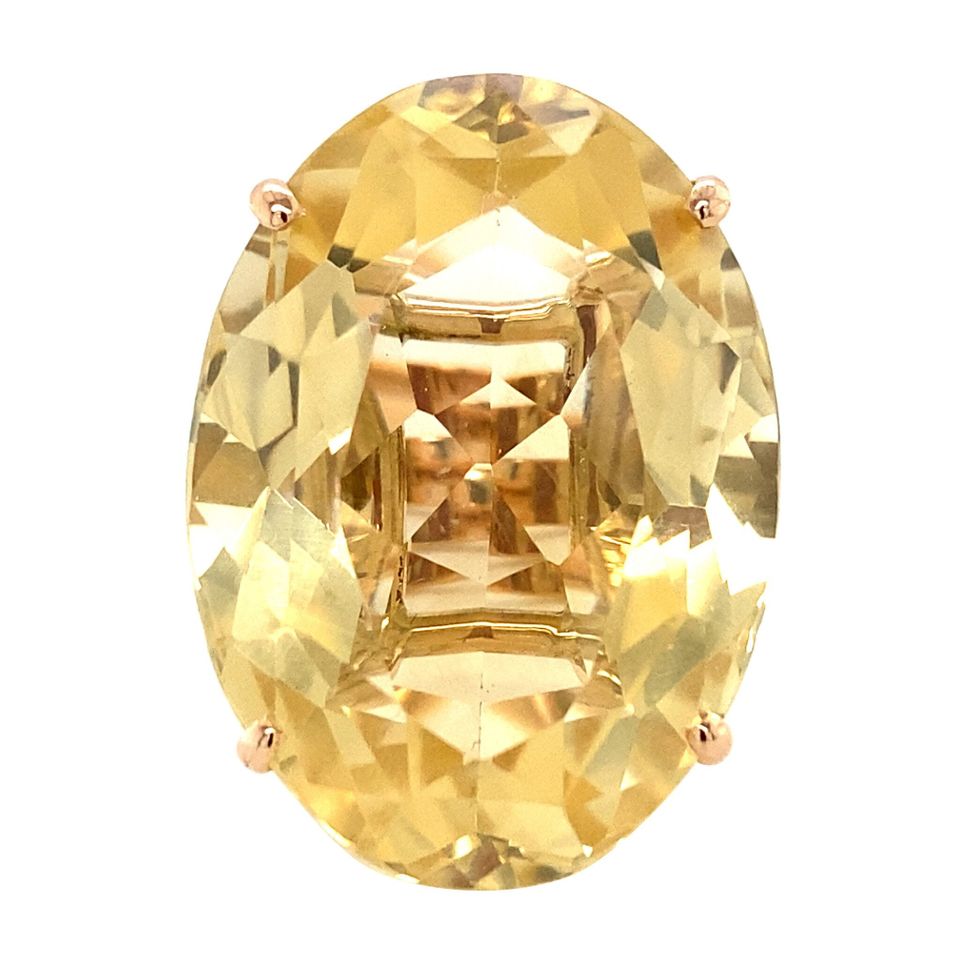 Vintage 18K Gold Ring with Citrine