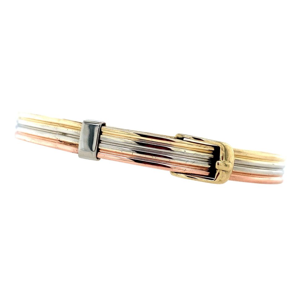 Vintage 14K Tricolor Gold Bangle
