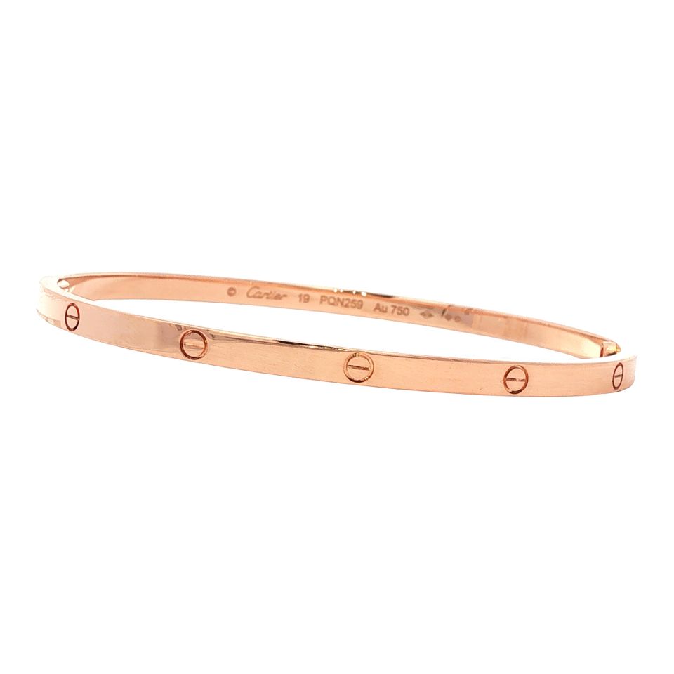 Vintage Cartier 18K Rose Gold LOVE Bracelet Small