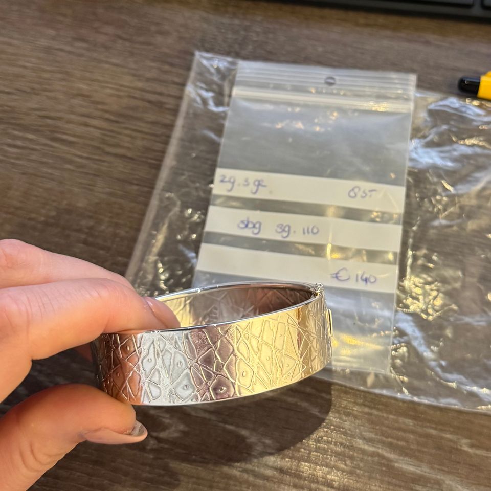 Vintage Silver Bangle with Engraving