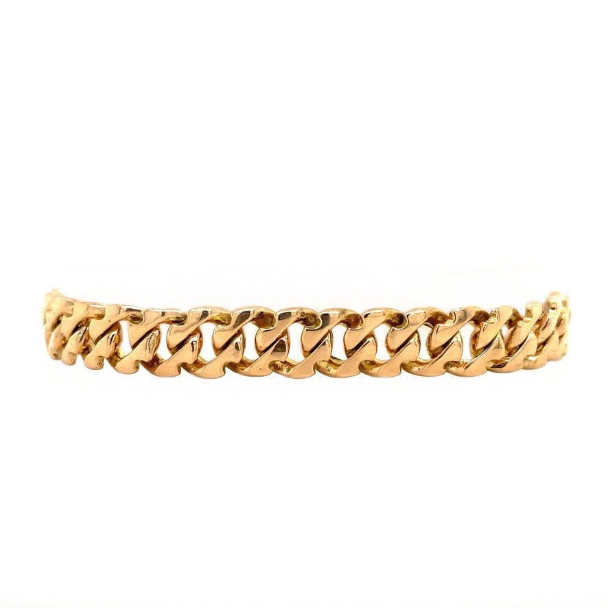 Vintage 14K Gold Curb Bracelet 18 cm