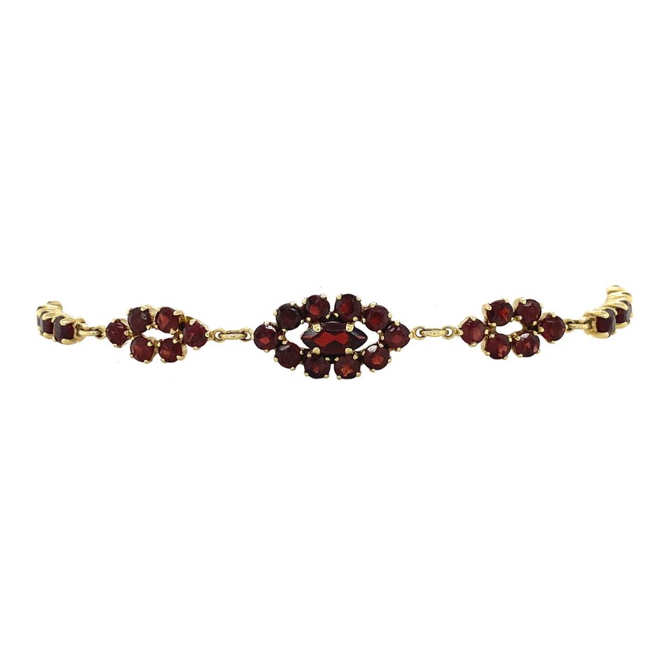 Vintage 14K Gold Bracelet with Garnet