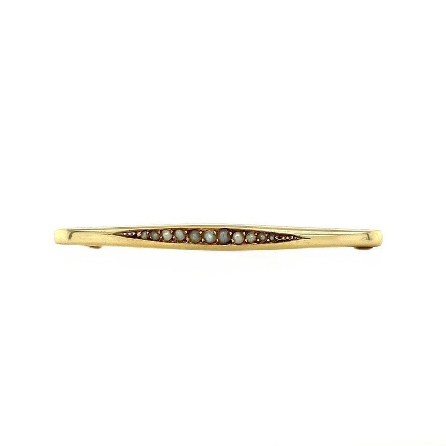 Vintage 14K Gold Brooch with Pearl
