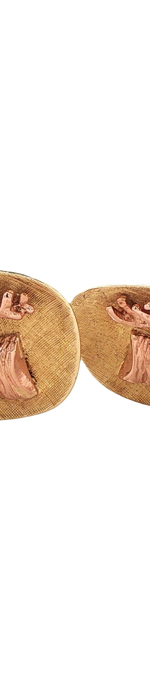 Vintage 14K Two Tone Gold Eland Cufflinks